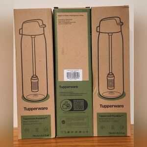 Tupperware Pure&Go Water Filter Bottle    25 oz/750 mL with Straw New in Box